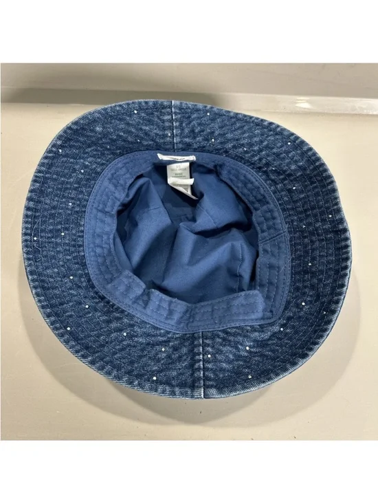 Aerie Pearl Studded Women’s Denim Bucket Hat Sun Hat OSFM 100% Cotton - Picture 6 of 8